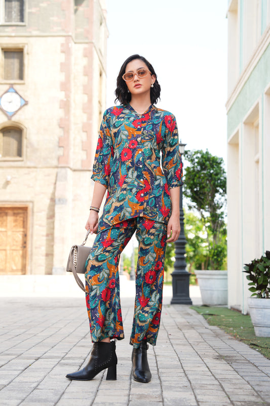 Multi-Colored Printed Co-Ord Set