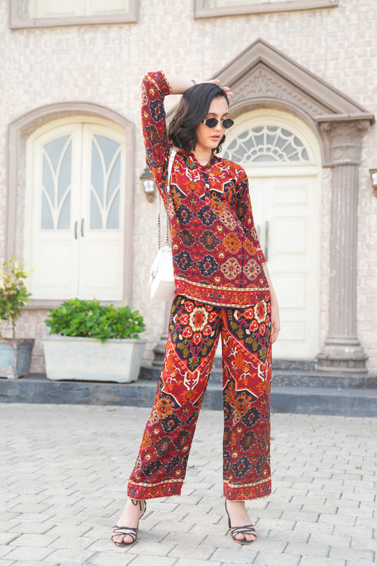 Multi-Colored Printed Co-Ord Set