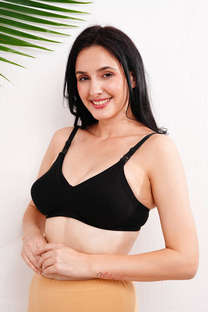 Womens Maternity & Nursing Bra (D CUP) - Black