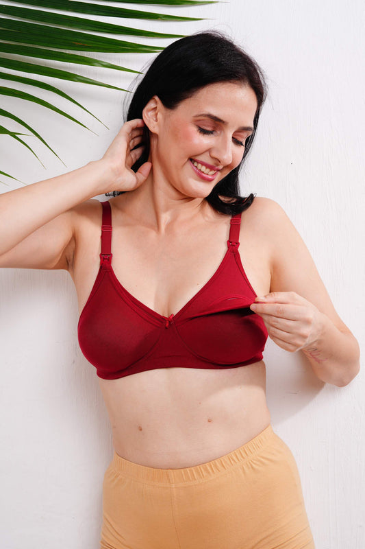 Womens Maternity & Nursing Bra (B CUP) - Maroon