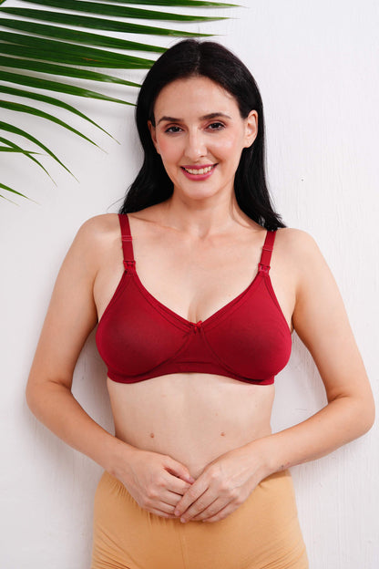 Womens Maternity & Nursing Bra (C CUP) - Maroon