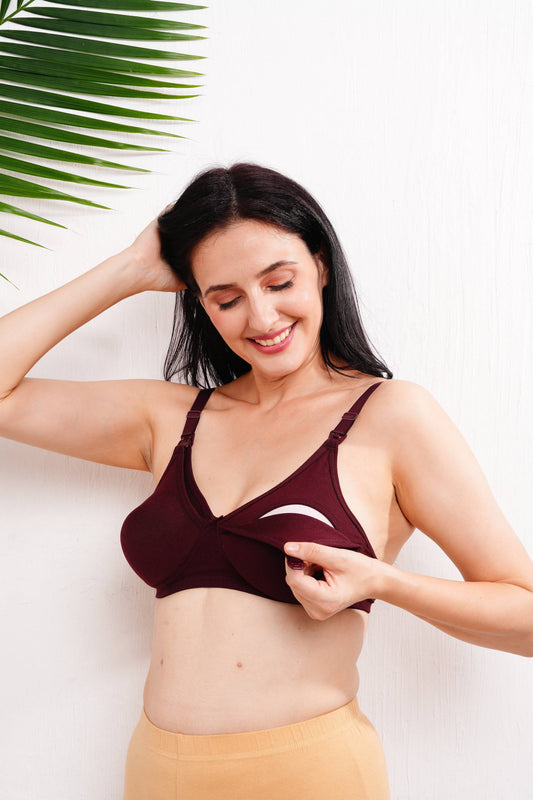 Womens Maternity & Nursing Bra (B CUP) - Wine