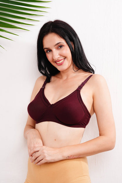 Womens Maternity & Nursing Bra (D CUP) - Wine