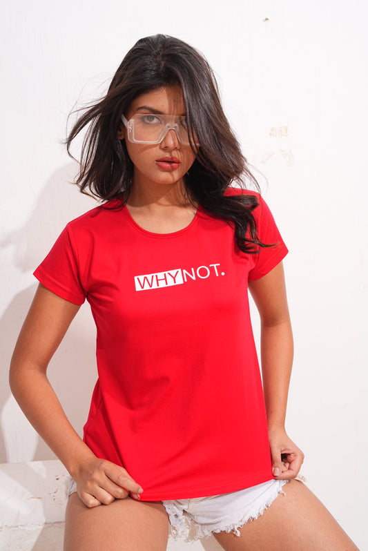 Red Round Neck Active Tees