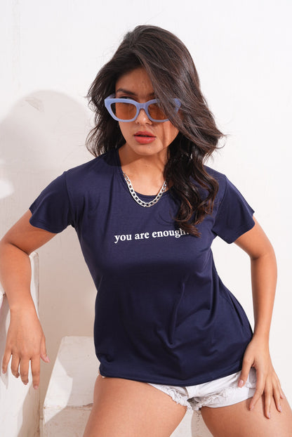 Navy Blue Round Neck Active Tees
