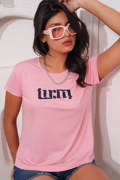 Faded Pink Round Neck Active Tees