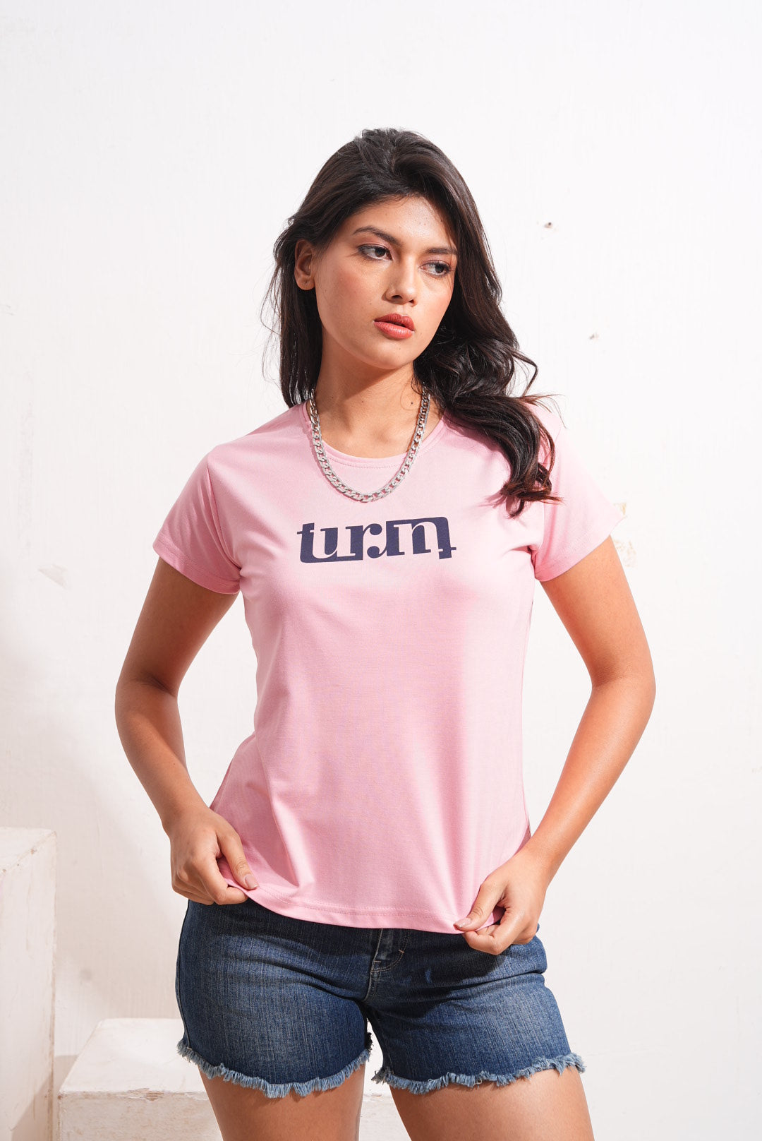 Faded Pink Round Neck Active Tees