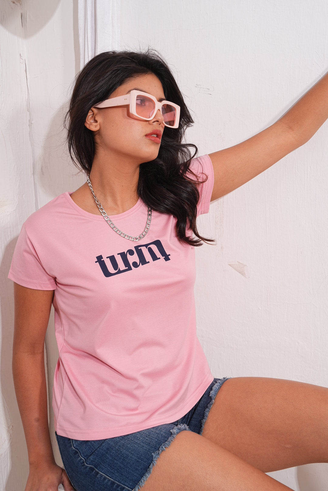 Faded Pink Round Neck Active Tees