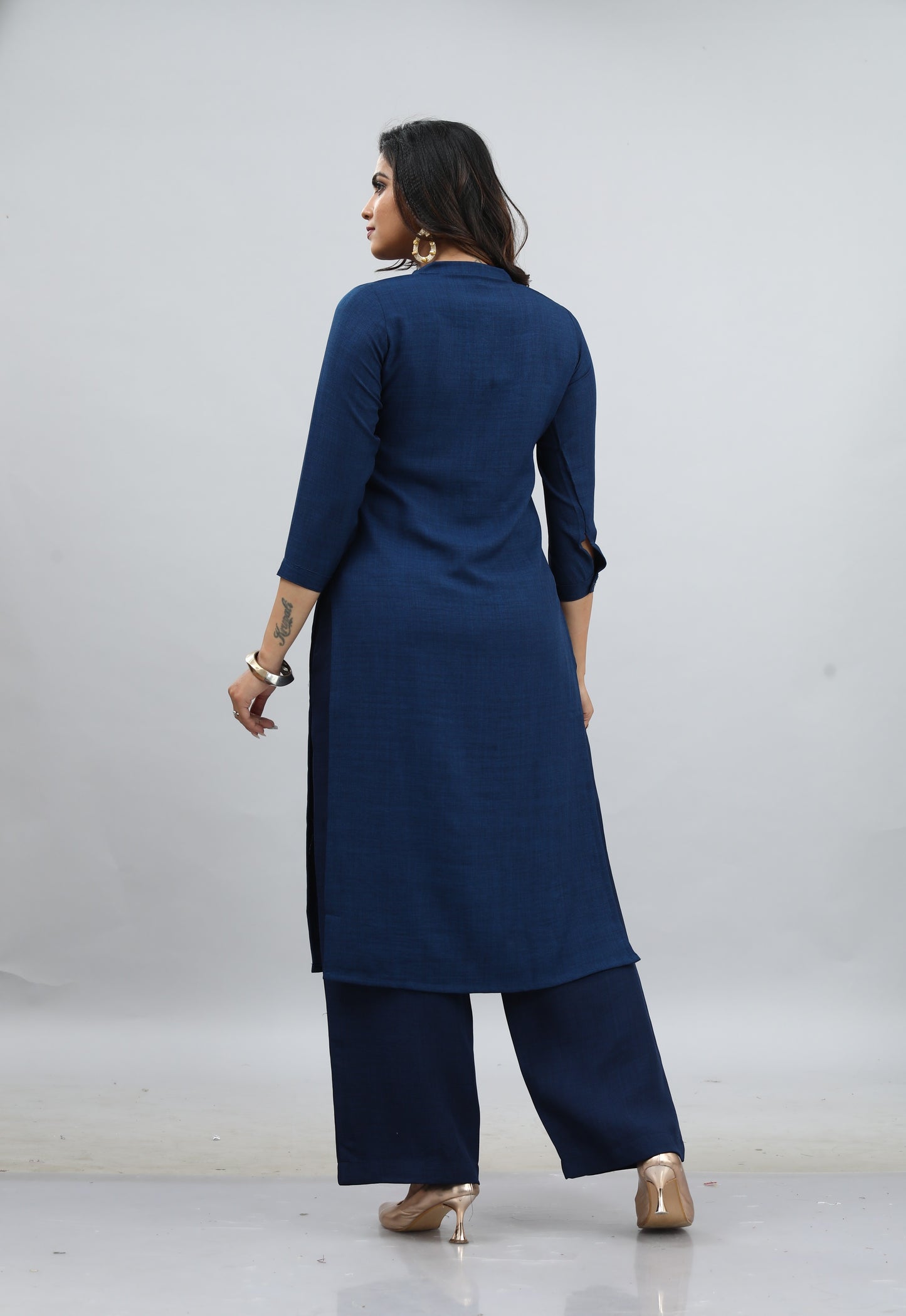 Blue-Colored Kurti Style Co-Ord Set
