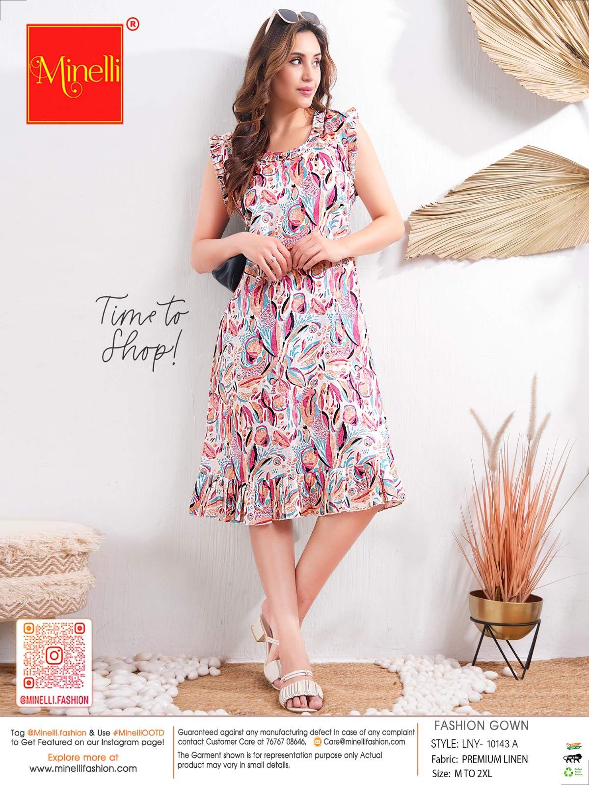 Multi-Colored Printed Fashion Gown