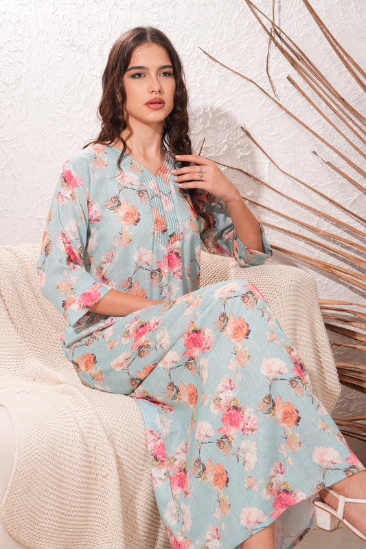 Geyser-Colored Fashion Nightdress