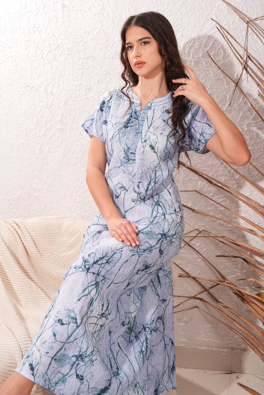 Languid Lavender-Colored Fashion Nightdress