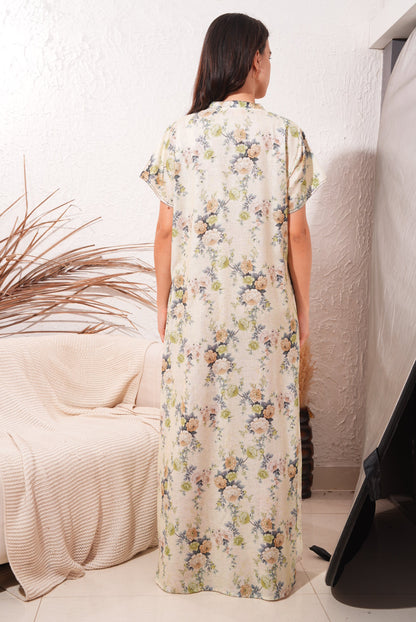 Dairy Cream-Colored Fashion Nightdress