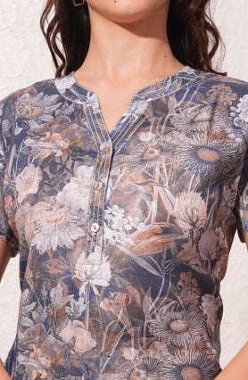 Bright Grey-Colored Fashion Nightdress