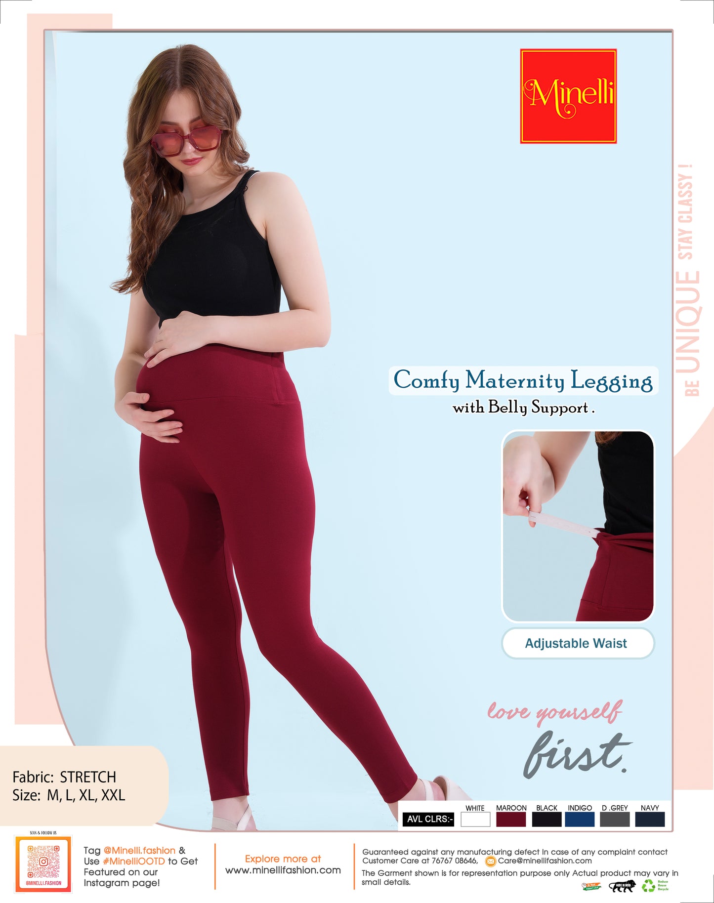 Womens Maternity Legging - Maroon