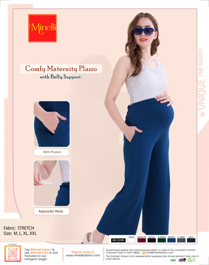 Womens Maternity Palazzo - Indigo