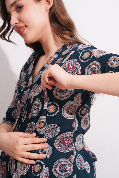 Womens Maternity SKD Set - Indigo