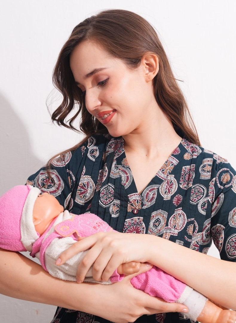 Womens Maternity SKD Set - Indigo