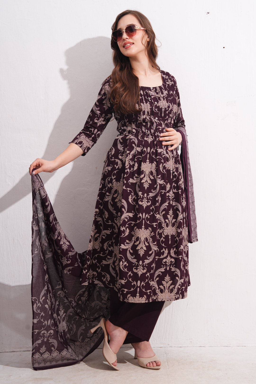 Womens Maternity SKD Set - Wine