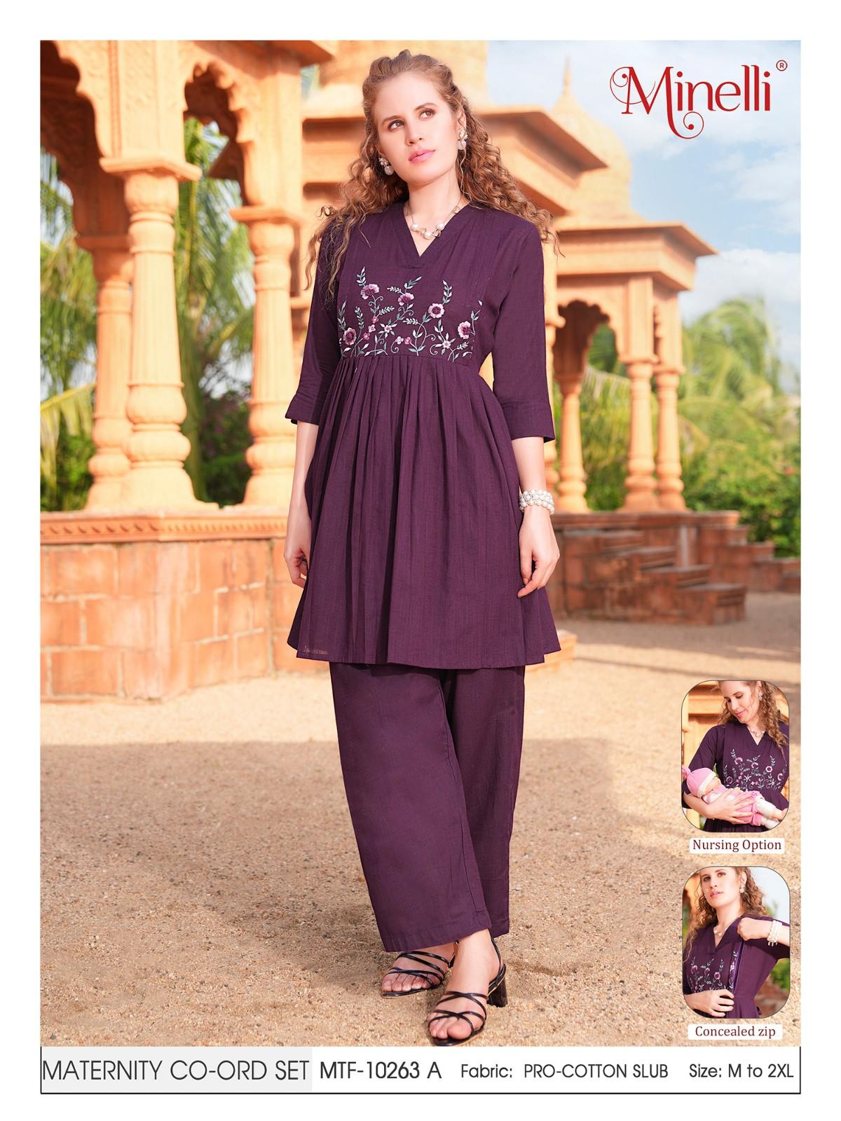 Womens Maternity Co Ord Set - Wine