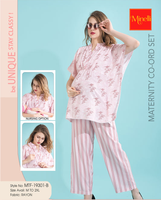 Womens Maternity Co Ord Set - Pink