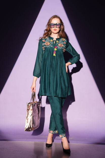 Indigo-Colored Fusion Co-Ord Set
