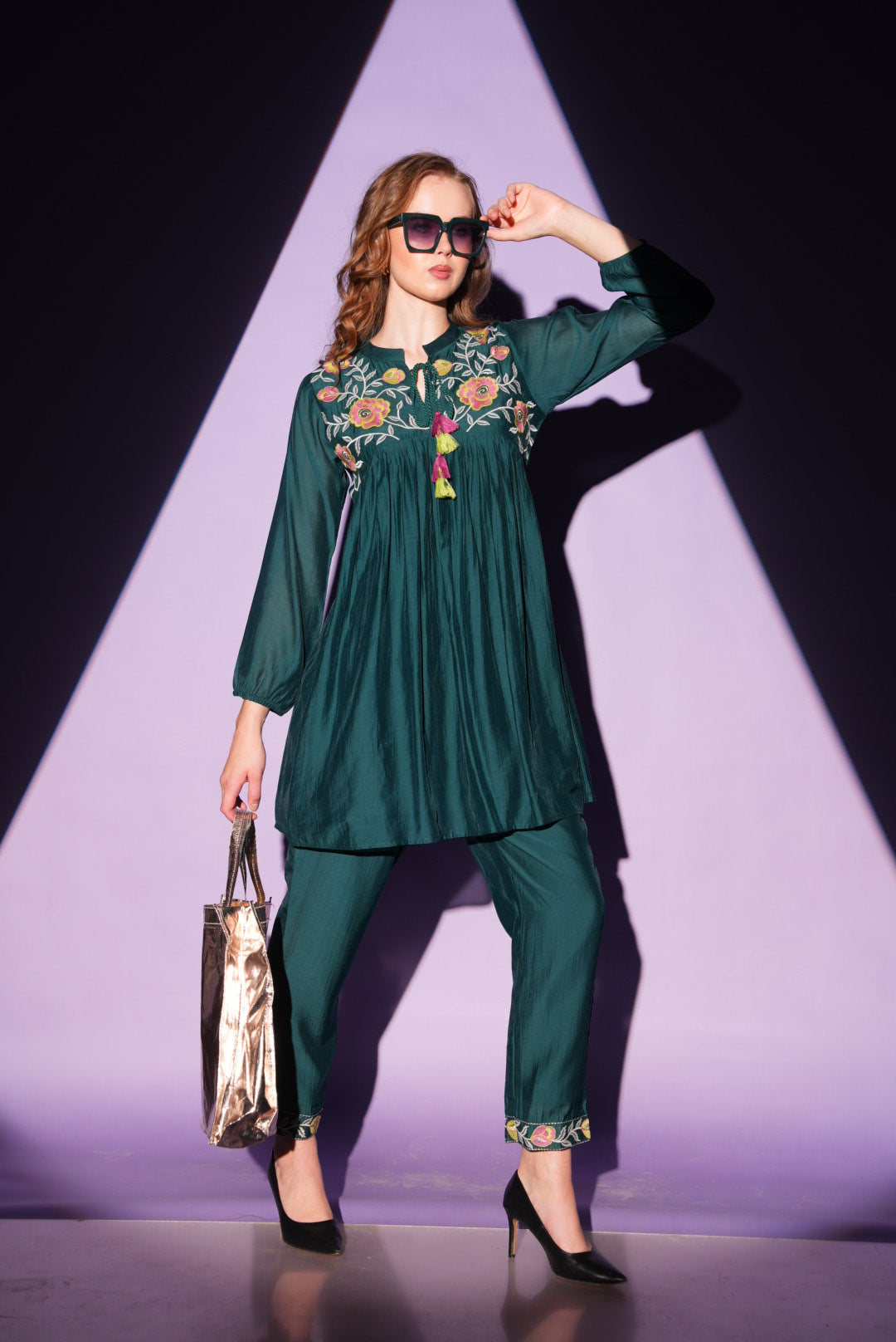 Indigo-Colored Fusion Co-Ord Set