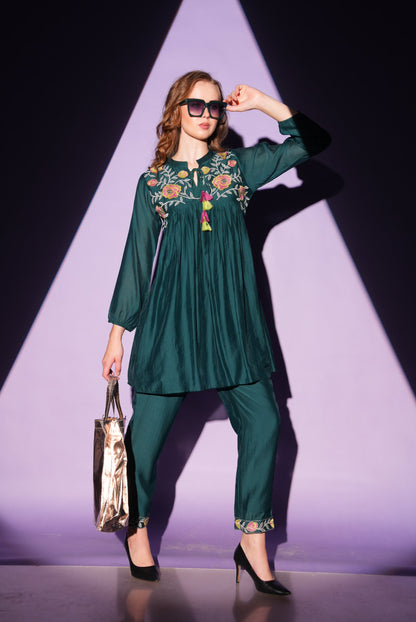 Indigo-Colored Fusion Co-Ord Set