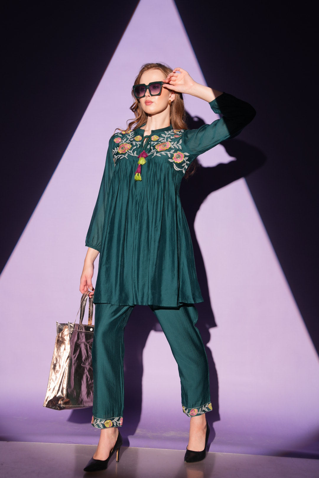 Indigo-Colored Fusion Co-Ord Set