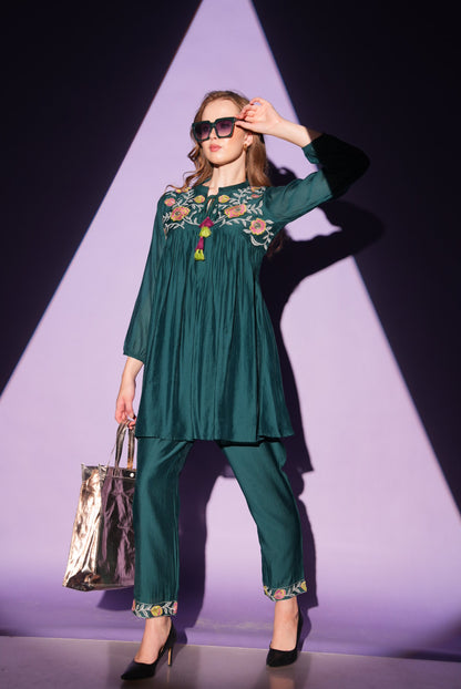 Indigo-Colored Fusion Co-Ord Set