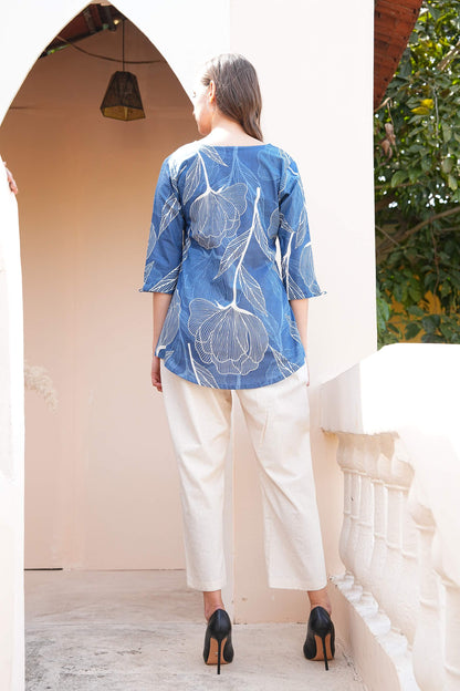 Tufts Blue-Colored Printed Co-Ord Set