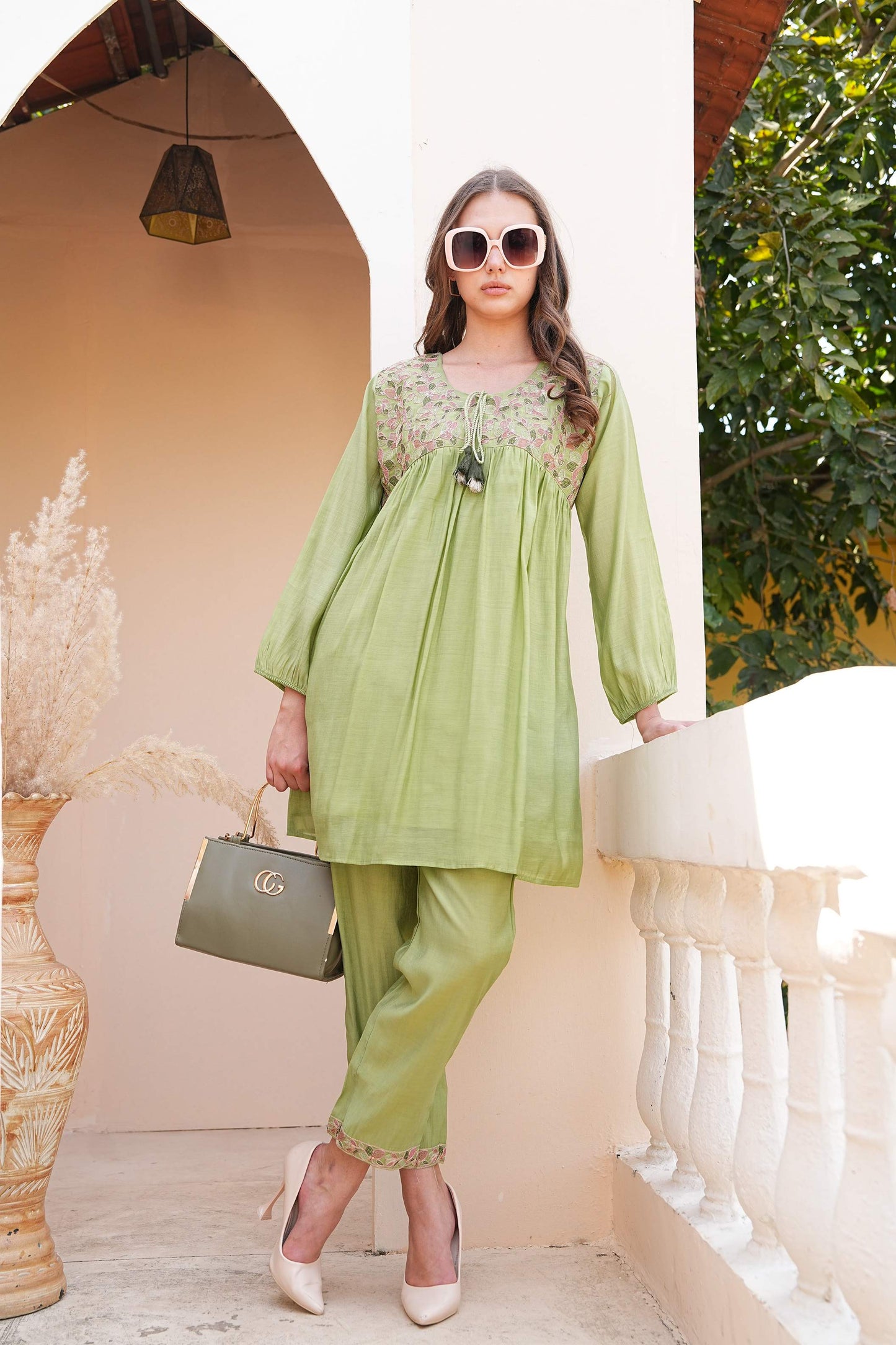 Pista-Colored Fusion Co-Ord Set