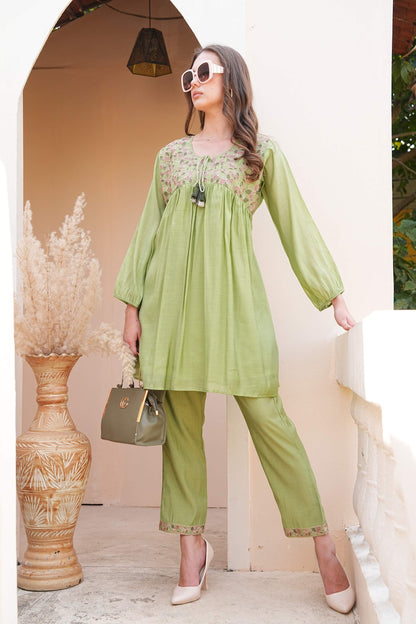 Pista-Colored Fusion Co-Ord Set