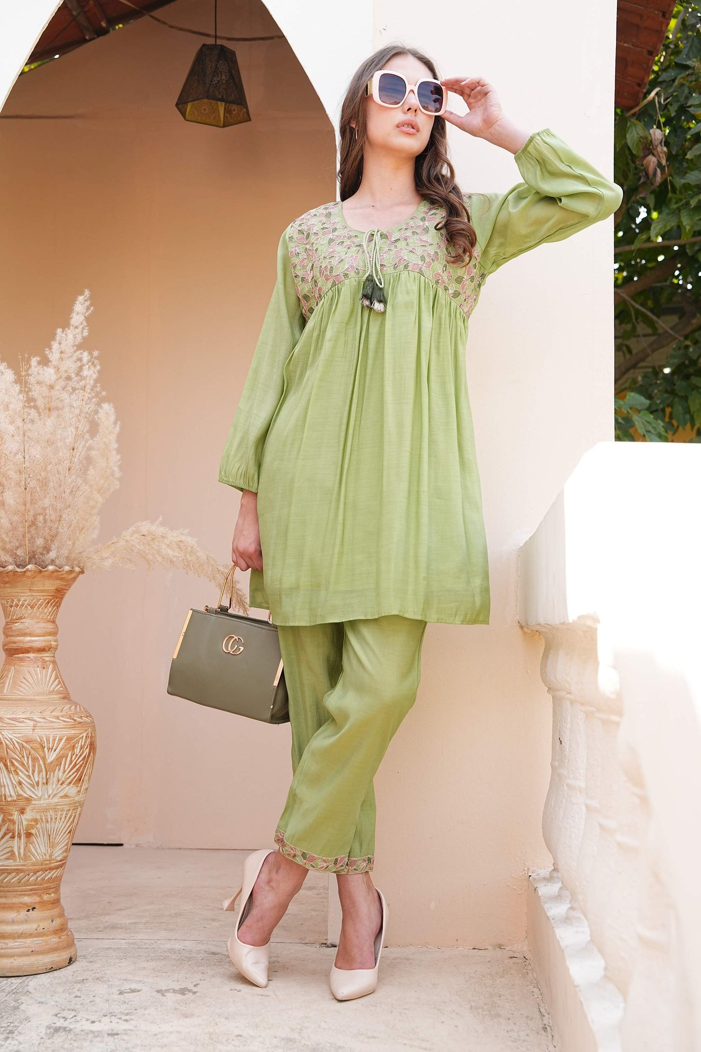 Pista-Colored Fusion Co-Ord Set