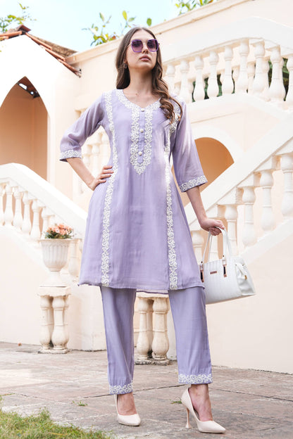 Lavender-Colored Fusion Co-Ord Set