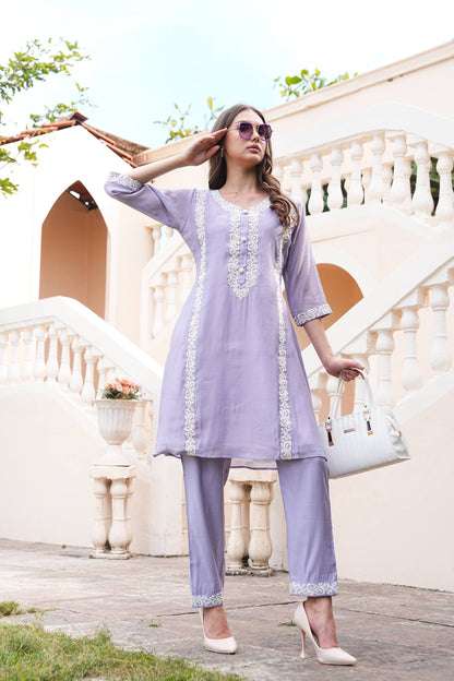 Lavender-Colored Fusion Co-Ord Set