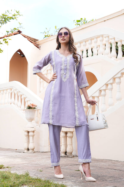 Lavender-Colored Fusion Co-Ord Set