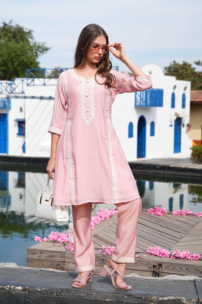Pink-Colored Fusion Co-Ord Set
