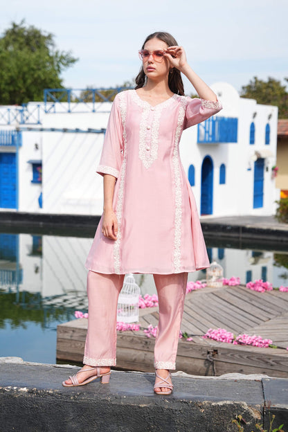 Pink-Colored Fusion Co-Ord Set