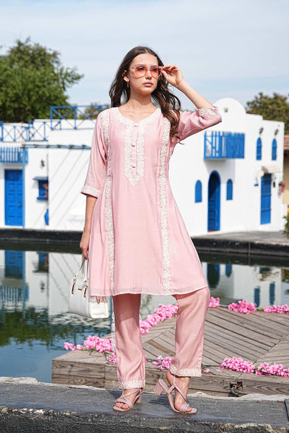 Pink-Colored Fusion Co-Ord Set