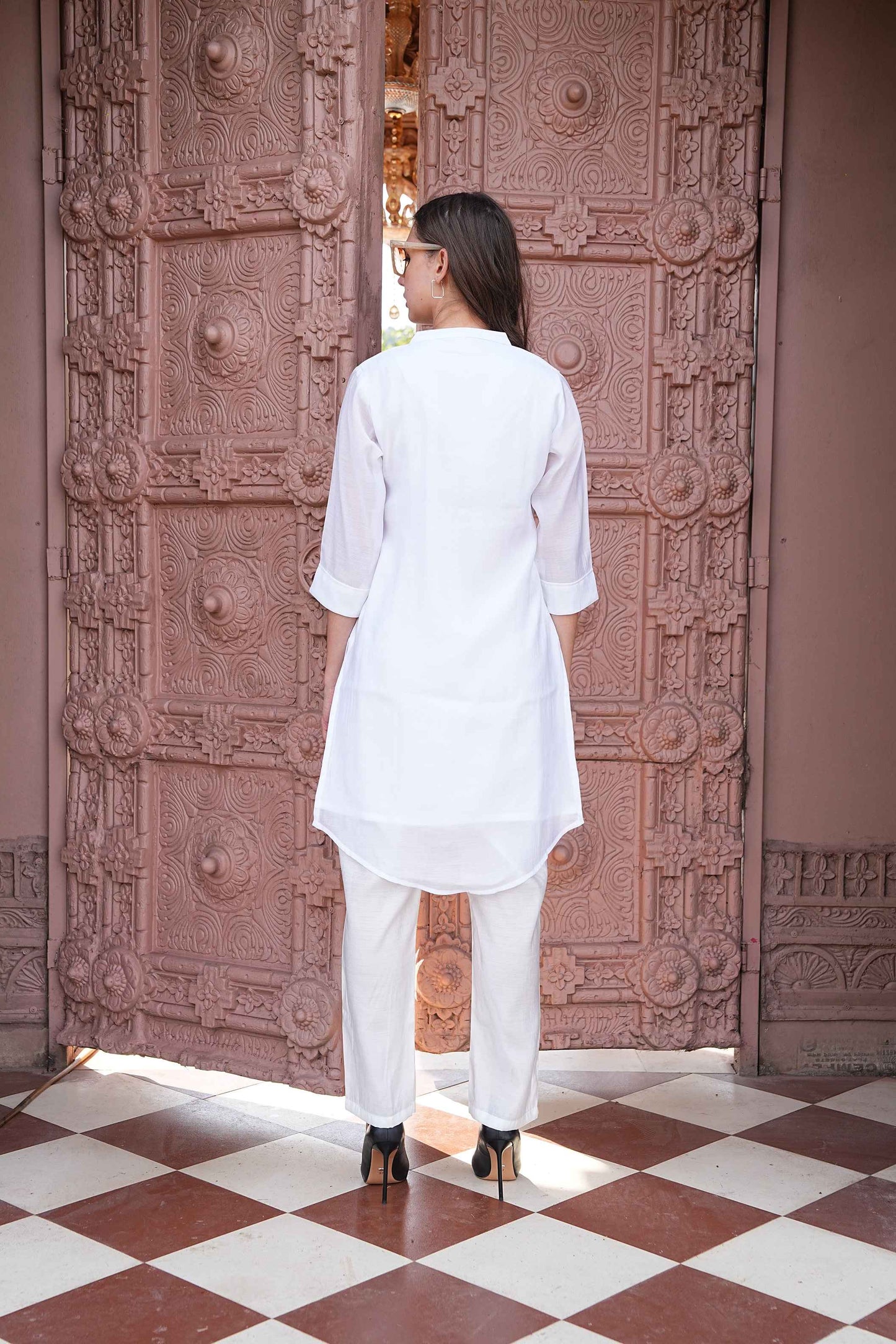 White-Colored Fusion Co-Ord Set
