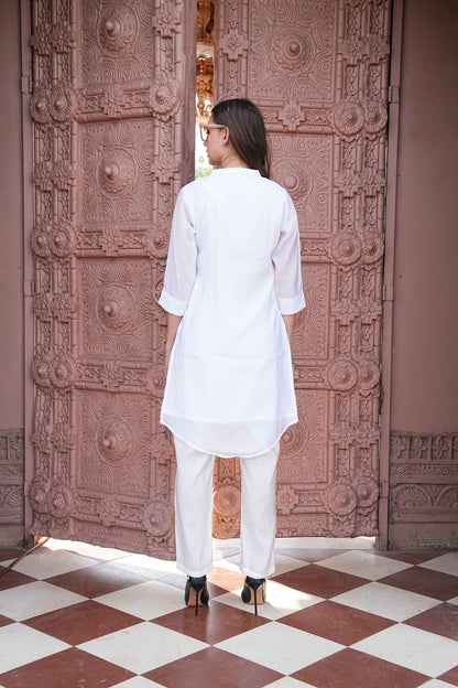 White-Colored Fusion Co-Ord Set
