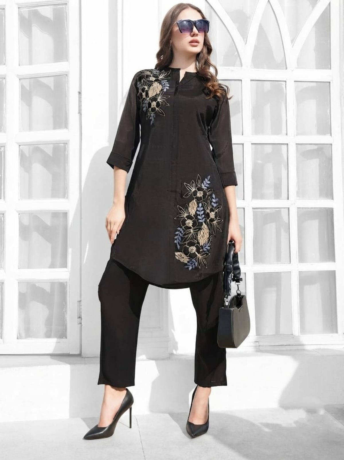 Black-Colored Fusion Co-Ord Set