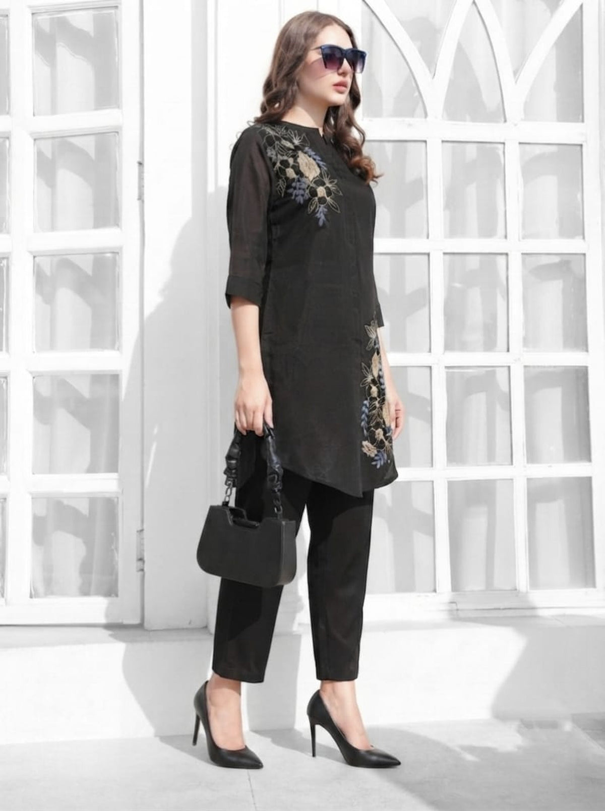 Black-Colored Fusion Co-Ord Set