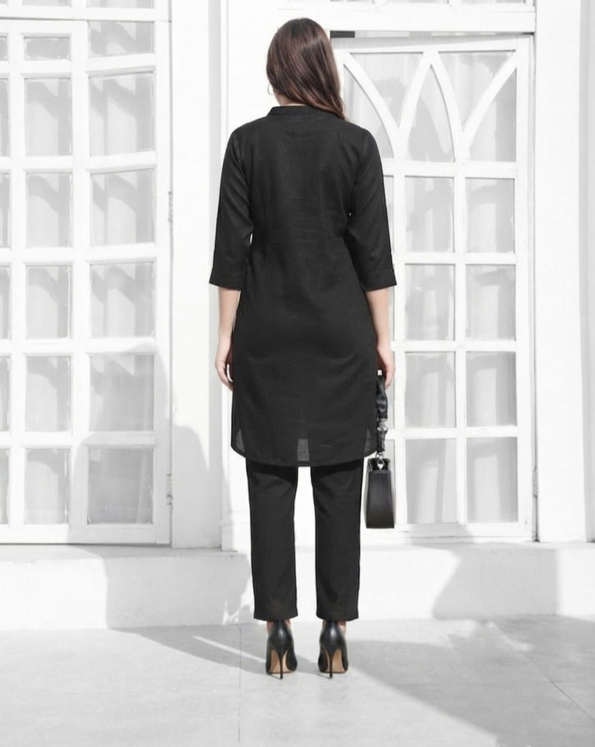 Black-Colored Fusion Co-Ord Set