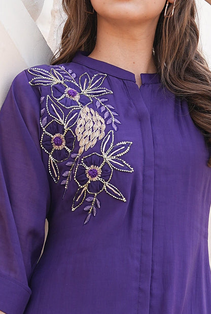 Purple-Colored Fusion Co-Ord Set