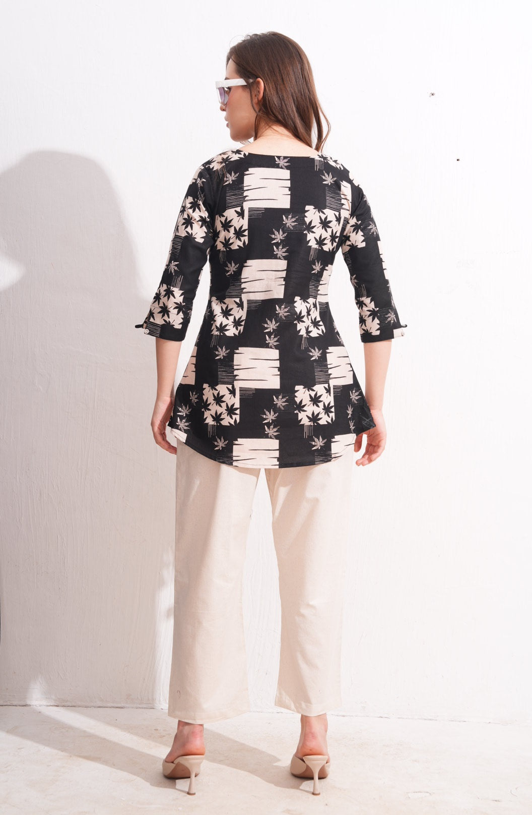 Black Eel-Colored Printed Co-Ord Set