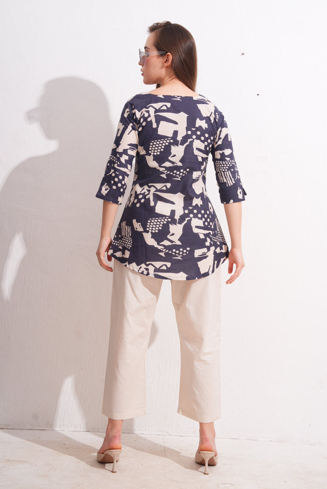 Purple Taupe-Colored Printed Co-Ord Set