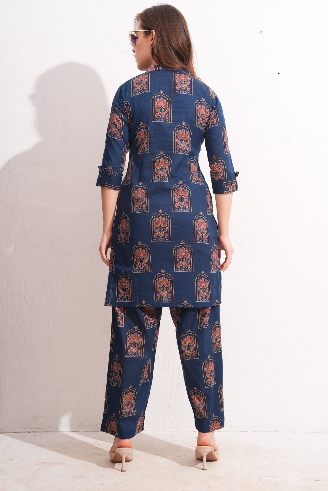 Navy Blue-Colored Printed Co-Ord Set