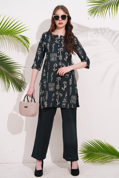 Indigo-Colored Printed Co-Ord Set